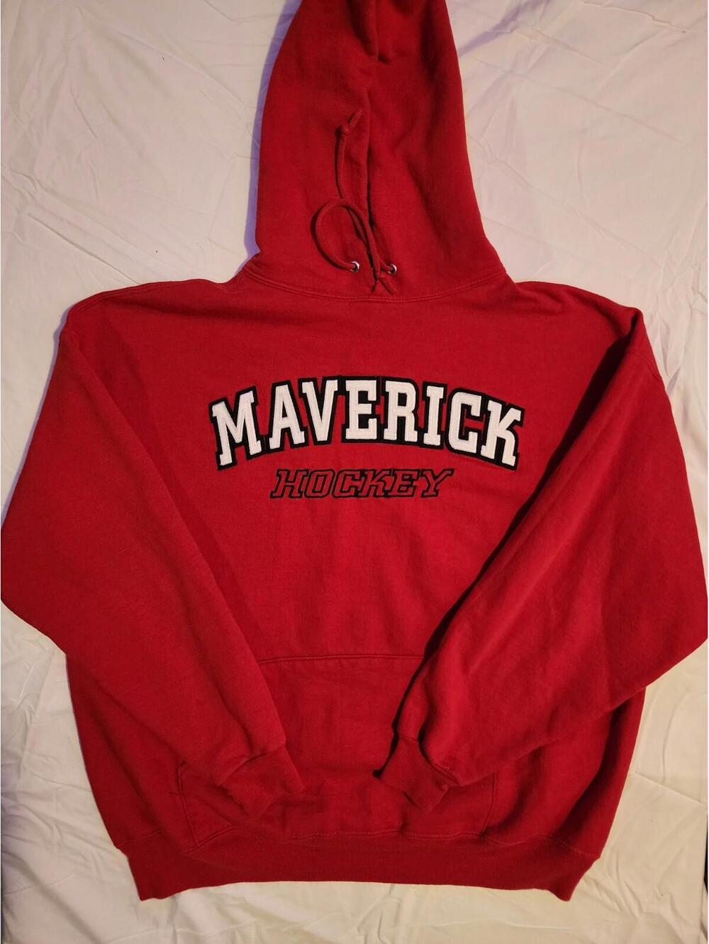 Red Maverick Hockey Jerzees Brand Mens Size 2x Hoodie